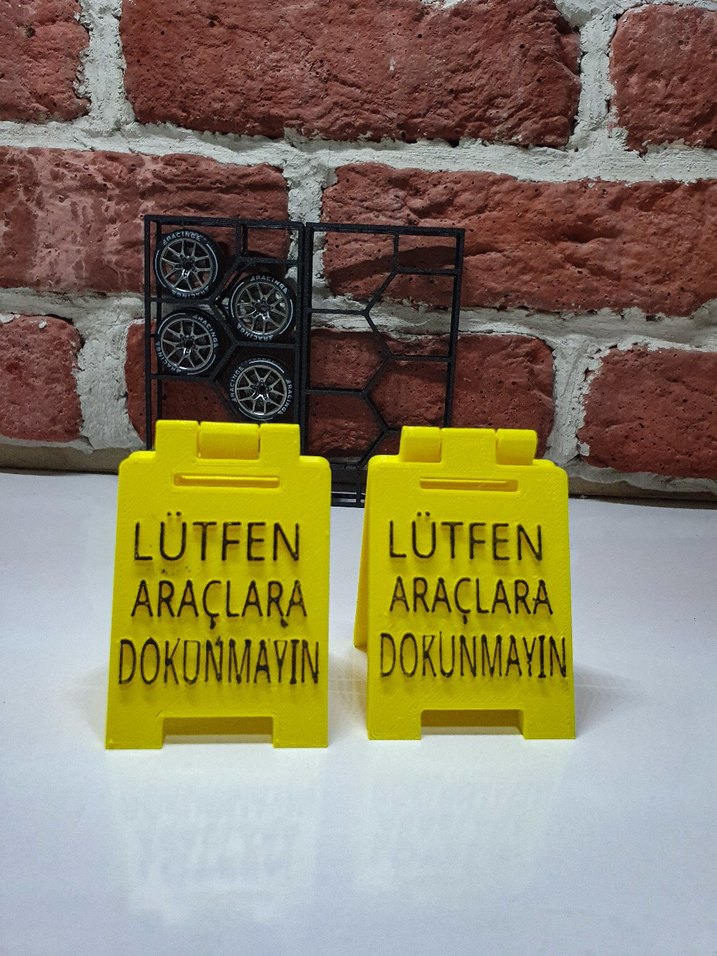 2 adet diecast için "Araçlara Dokunmayın" Levhası - Görsel 4