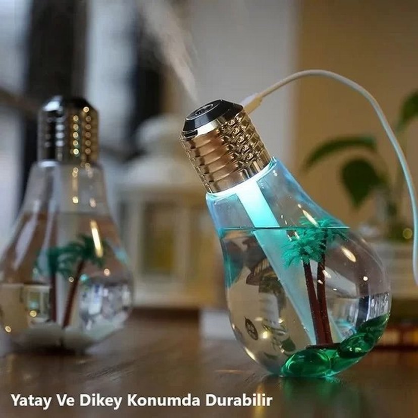 Renkli LED Işıklı Mavi Hava Temizleyici ve Nemlendirici - Görsel 2