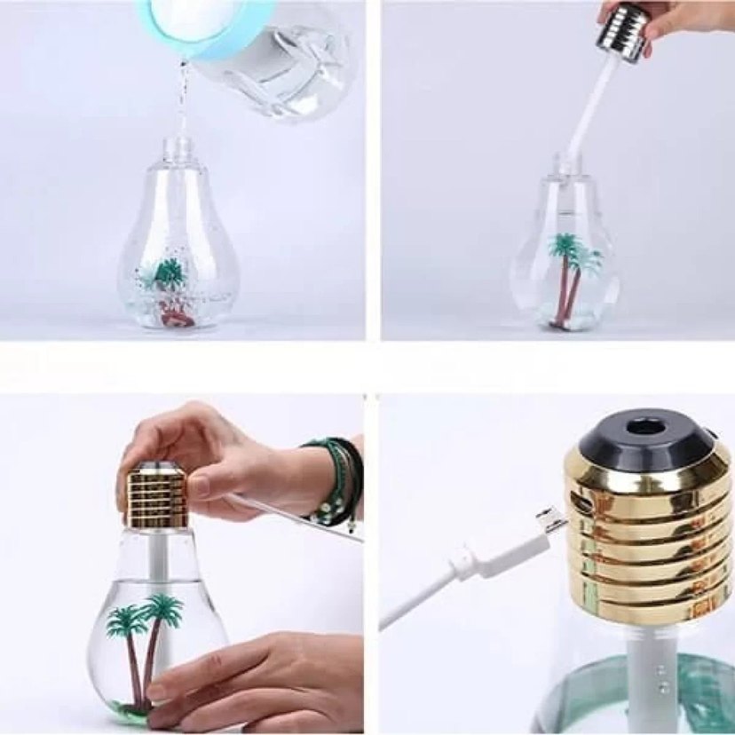 Renkli LED Işıklı Mavi Hava Temizleyici ve Nemlendirici - Görsel 3