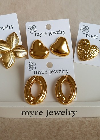 Myre Jewelry Altın Renk Mini Modern Küpeler