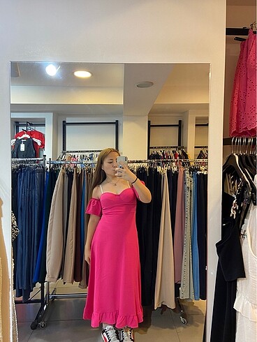 m Beden pembe Renk Pembe elbise