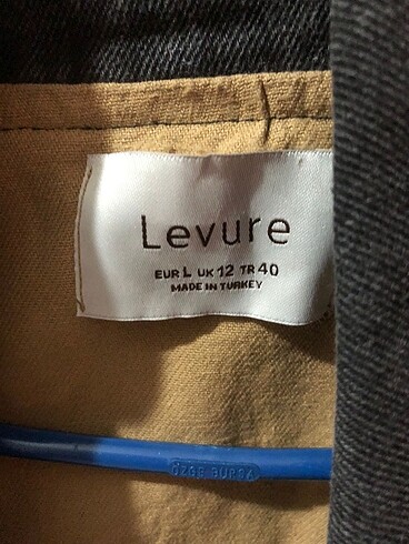 l Beden siyah Renk Levure kot çeket