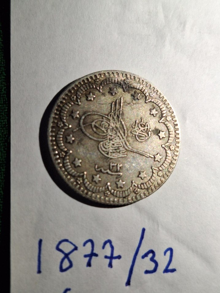 Osmanlı gümüş para 1877 2 adet - Görsel 2