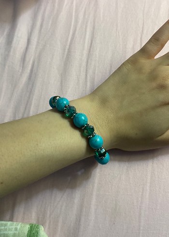Turkuaz Boncuklu Bohem Bileklik - Görsel 2