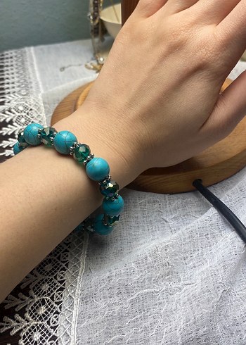 Turkuaz Boncuklu Bohem Bileklik - Görsel 3