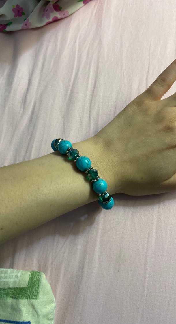 Turkuaz Boncuklu Bohem Bileklik - Görsel 2