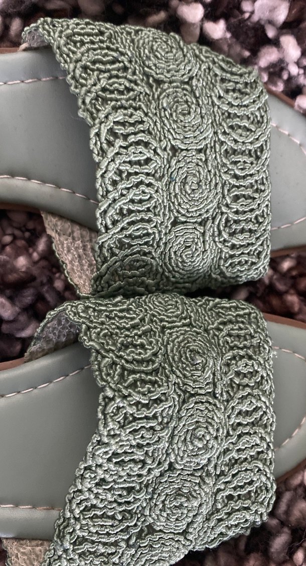 Yeşil Dantel Detaylı Örgü Kadın Terlik - Görsel 4