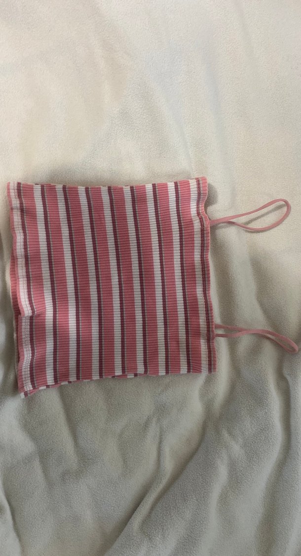 Pembe Çizgili İnce Askılı Kadın Atlet - Görsel 2