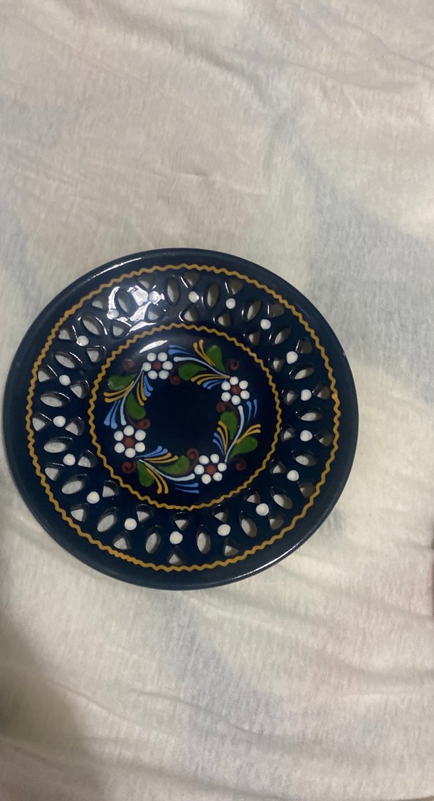 Nakış Desenli Mavi Tabak - Görsel 2