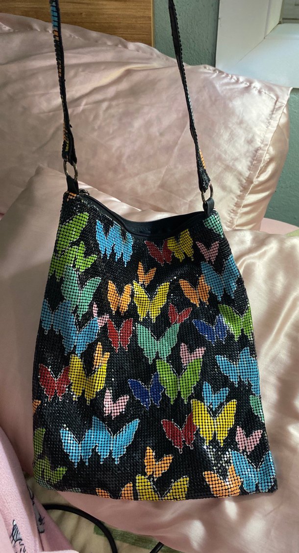 Boncuk İşlemeli Çok Renkli Kelebek Desenli Kadın Çantası - Görsel 2