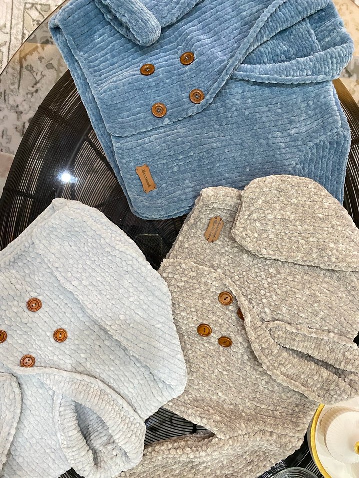 Bohem Tarz Gri Triko Erkek Çocuk Hırka - Görsel 2