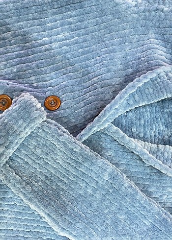 Düğmeli Mavi erkek bebek hırkası - Görsel 3