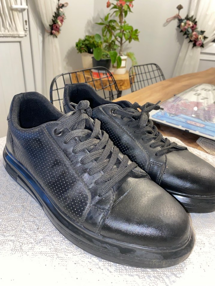 Siyah Bağcıklı Erkek Spor Ayakkabı - Görsel 3