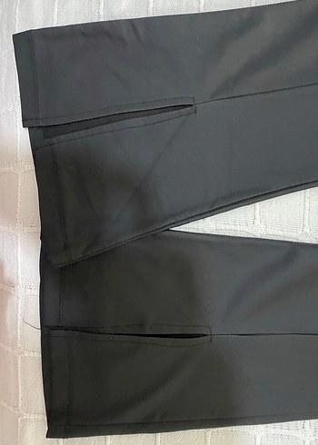 Kadın Siyah ispanyol paça deri tayt - Görsel 3