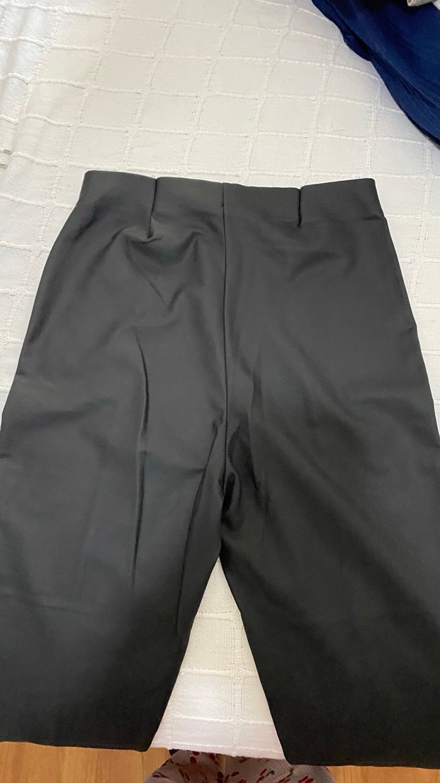 Kadın Siyah ispanyol paça deri tayt - Görsel 4