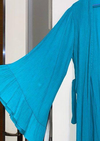 Turkuaz kimono Uzun Bohem Kadın - Görsel 2