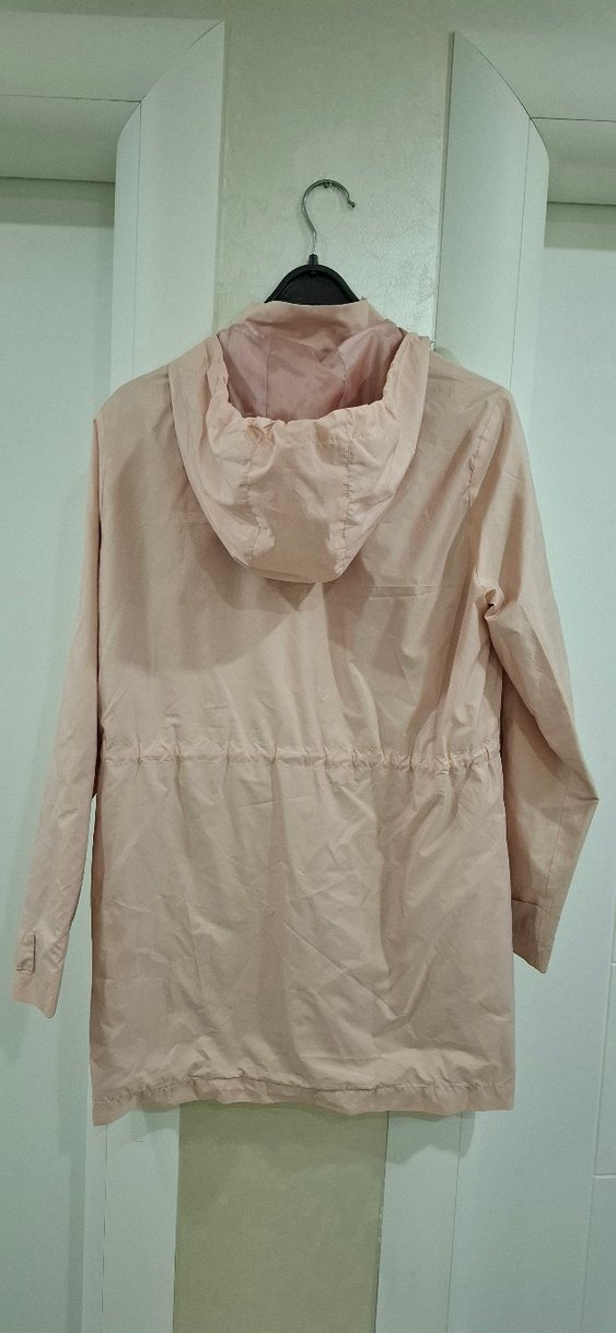 Pembe su geçirmez fermuarlı Kadın yağmurluk - Görsel 2