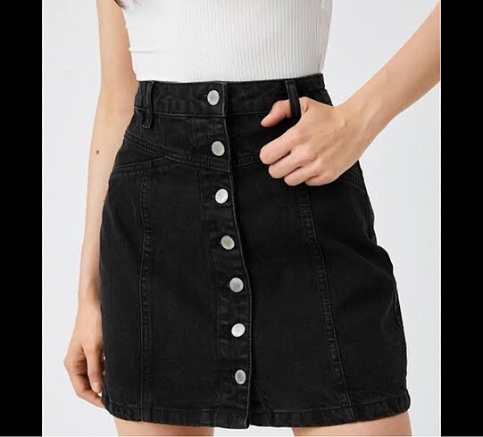 Topshop Siyah Kot Etek Topshop