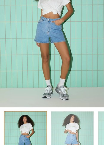 Kadın Mavi Denim Mini Jean Şort