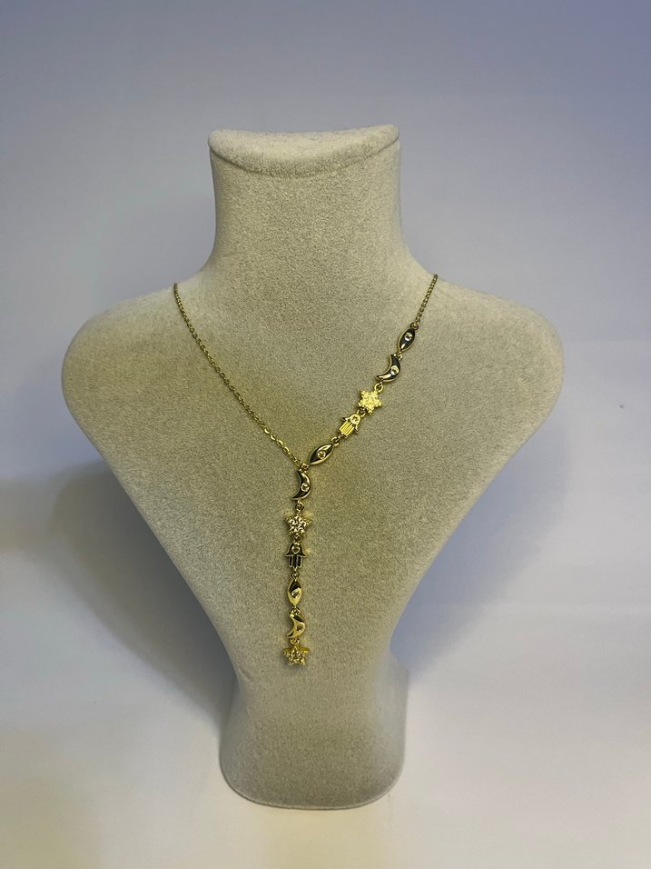 Zincir Detaylı Uzun Bohem Kadın Kolye - Görsel 2