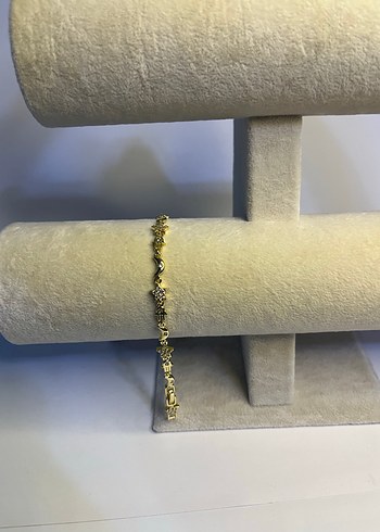 Zincir Detaylı Altın Renkli Yılan Desenli Bileklik - Görsel 2