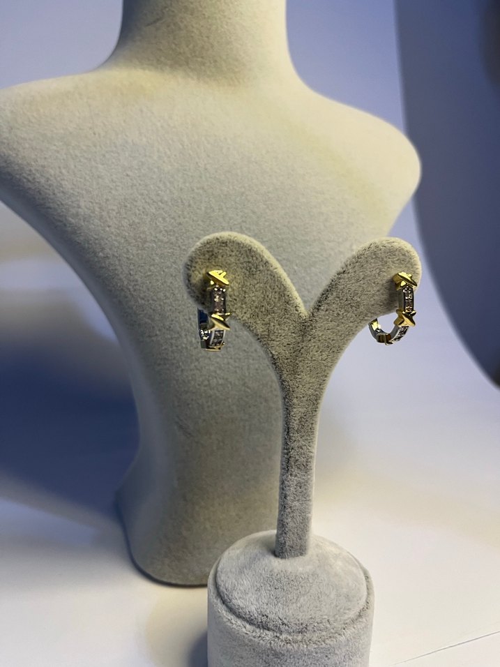 Altın Zincir Detaylı Mini Yılan Desenli Küpeler - Görsel 2