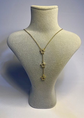 Altın Renkli Zincir Detaylı Midi Kolye - Görsel 9