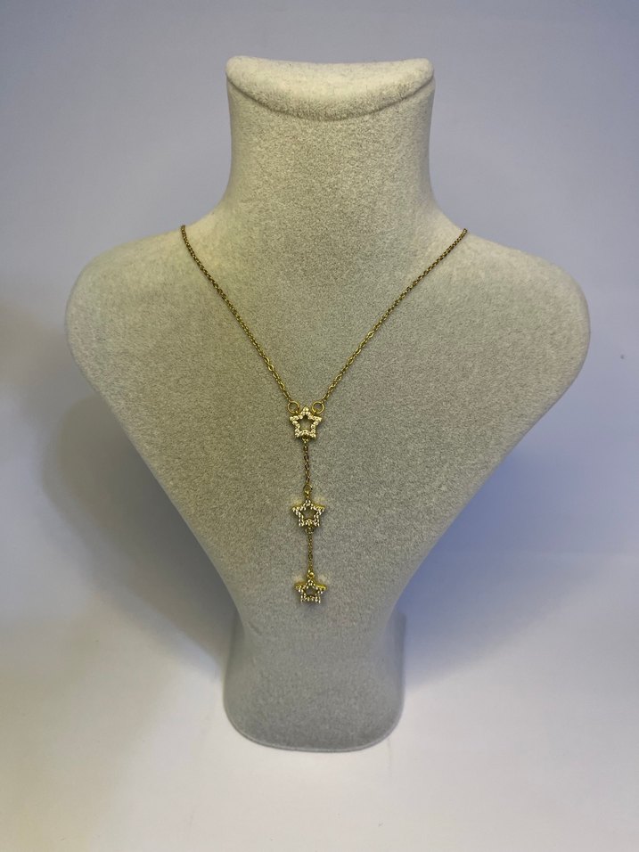 Altın Renkli Zincir Detaylı Midi Kolye - Görsel 2