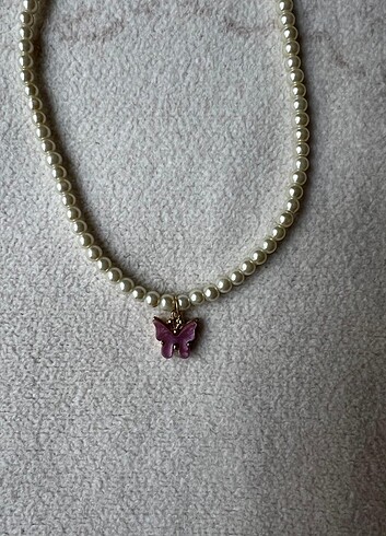 İnci kelebekli kolye - Görsel 2