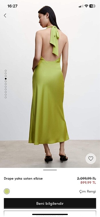 xl Beden Mango saten elbise