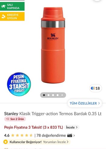 Stanley Parlak Sarı Termos - Görsel 3