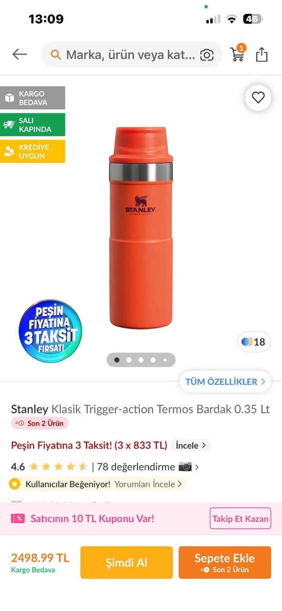 Stanley Parlak Sarı Termos - Görsel 3