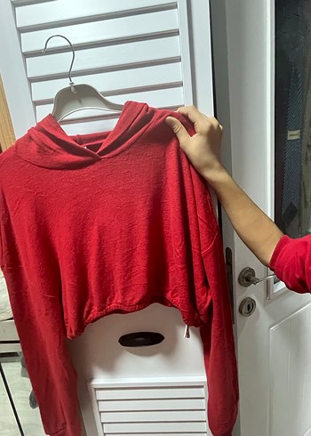 Kız Çocuk Kırmızı Uzun Kollu Sweatshirt ve Tayt - Görsel 6