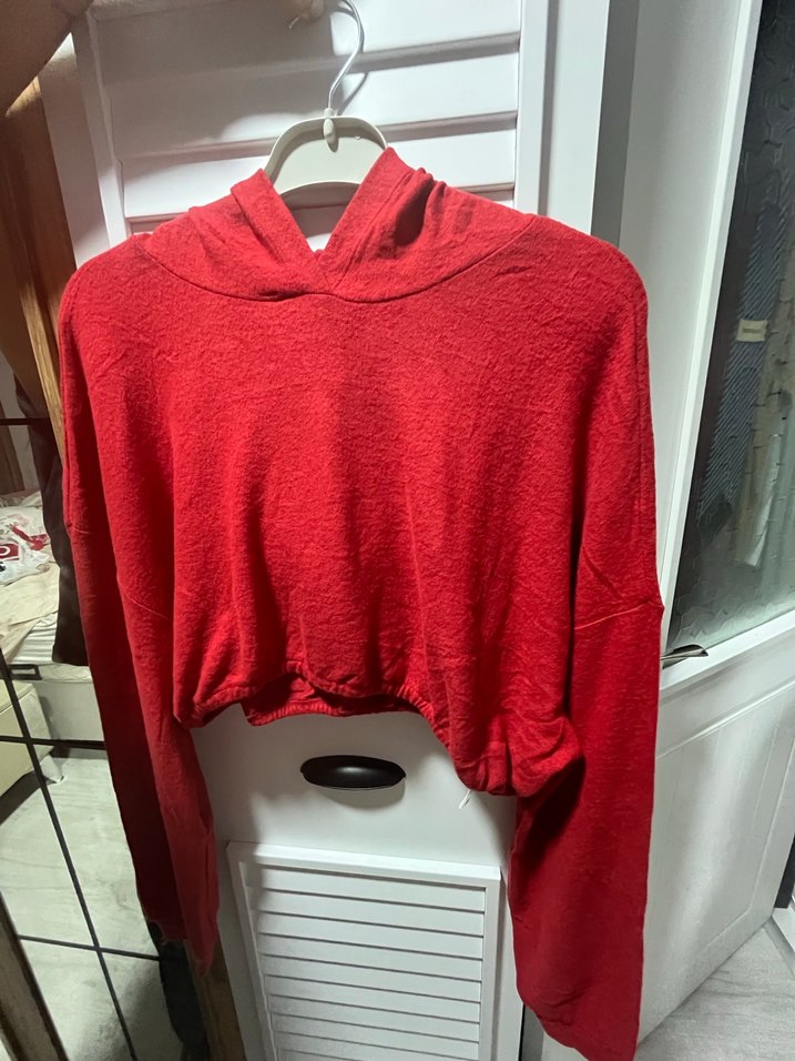 Kız Çocuk Kırmızı Uzun Kollu Sweatshirt ve Tayt - Görsel 5