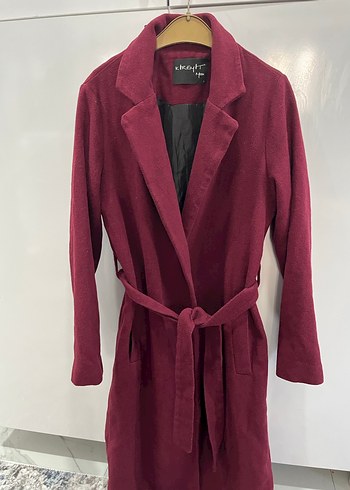 Bordo Uzun Kadın Kaban astarlıdır S mol beden M Ve L bedenede ol - Görsel 3