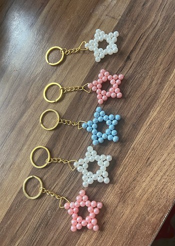 Boncuklu Pastel Yıldız Anahtarlık1 adet 60 tl - Görsel 2