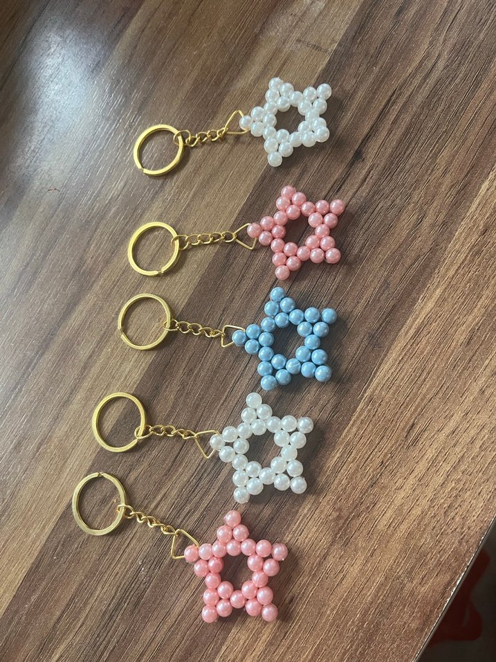 Boncuklu Pastel Yıldız Anahtarlık1 adet 60 tl - Görsel 2