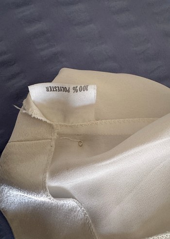 Beyaz şal yaka saten crop Bluz - Görsel 8