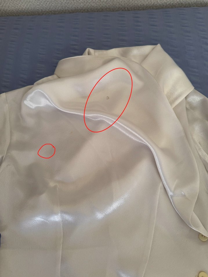 Beyaz şal yaka saten crop Bluz - Görsel 5