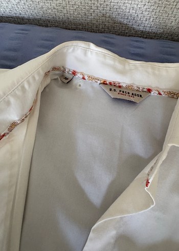 Beyaz Keten Kısa Kollu Düğmeli Kadın Gömlek - Görsel 5