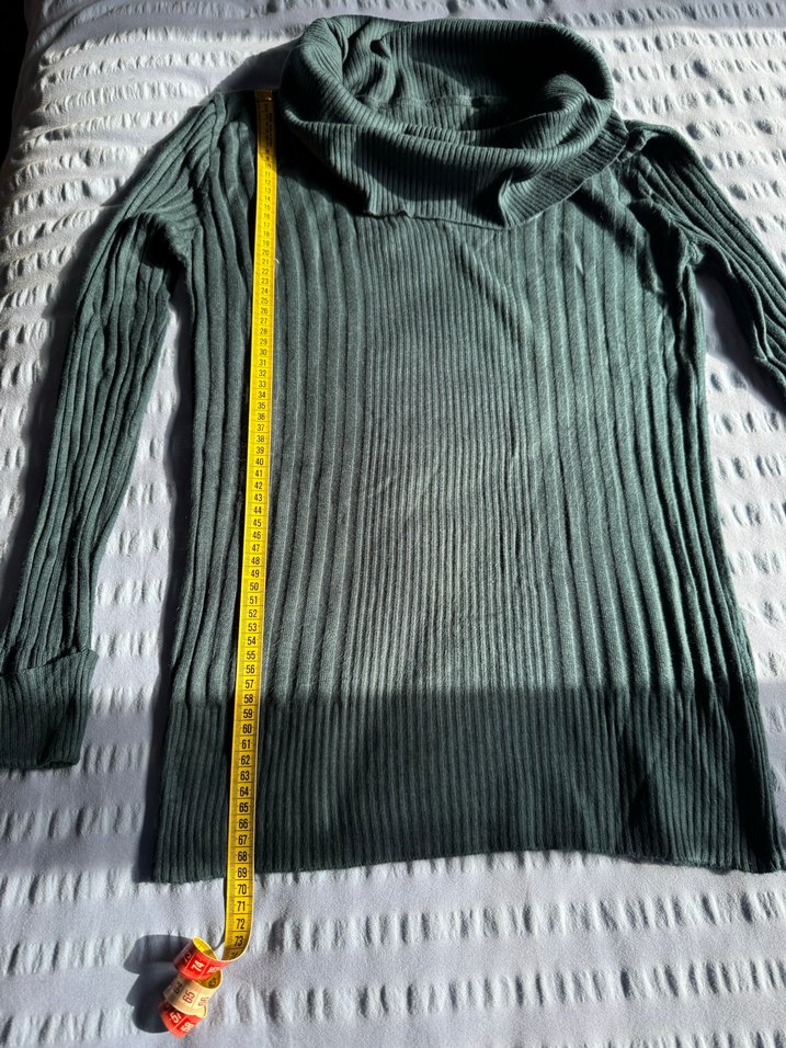 Petrol mavısı genıs degaje yaka Triko Kazak - Görsel 3