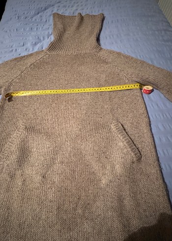 Bej Örgü Boğazlı Kadın Kazak - Görsel 2