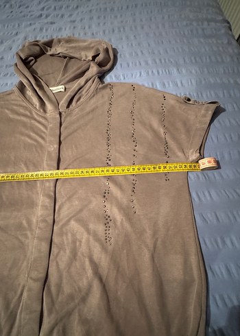 Açık kahve Kapüşonlu Düğmeli Kadın Ceket - Görsel 3