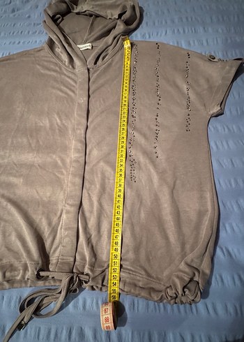 Açık kahve Kapüşonlu Düğmeli Kadın Ceket - Görsel 4