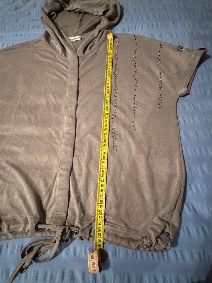 Açık kahve Kapüşonlu Düğmeli Kadın Ceket - Görsel 4