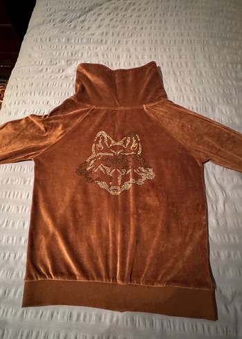 Kadın Kahverengi kadife Fermuarlı Ceket - Görsel 4