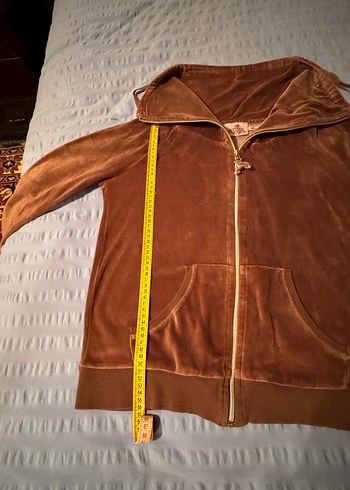 Kadın Kahverengi kadife Fermuarlı Ceket - Görsel 3