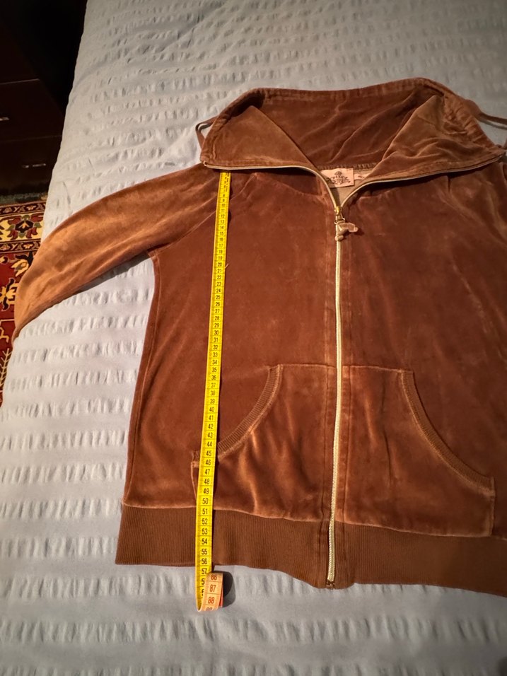 Kadın Kahverengi kadife Fermuarlı Ceket - Görsel 3