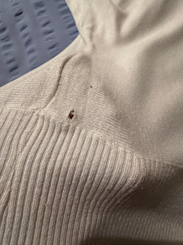 Beyaz Oversize Triko yarım kol kazak - Görsel 5