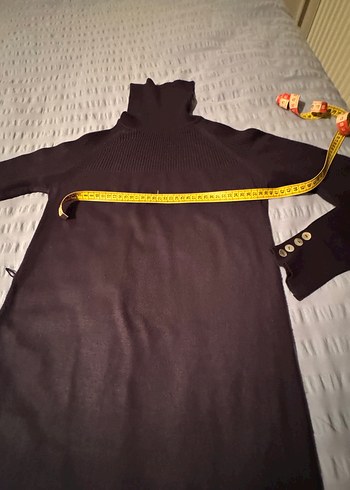 Lacıvert bogazlı ınce uzun kazak - Görsel 2